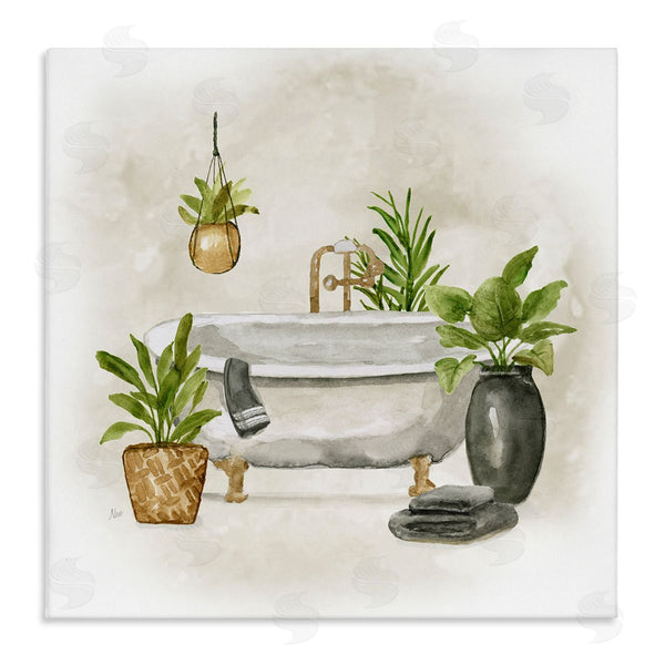 stupell industries Nan | Bathroom with Plants Wall Art