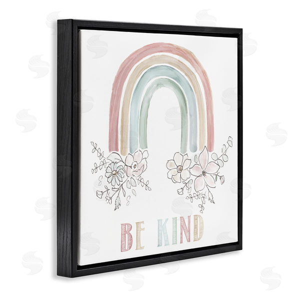 Stupell Industries Nan | Be Kind Phrase Spring Florals Soft Tone Rainbow Wall Art