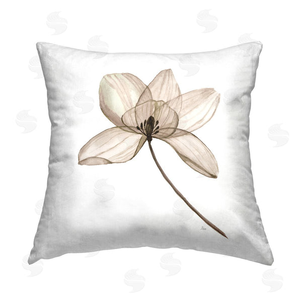 stupell industries Nan | Beige Opaque Blossom Printed Throw Pillow