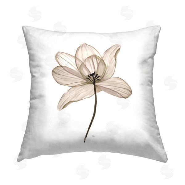 stupell industries Nan | Beige Opaque Flower Printed Throw Pillow