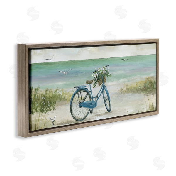Stupell Industries Nan | Bicycle With Flower Basket On Beach