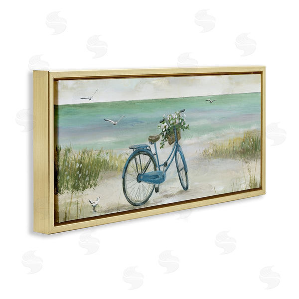 Stupell Industries Nan | Bicycle With Flower Basket On Beach