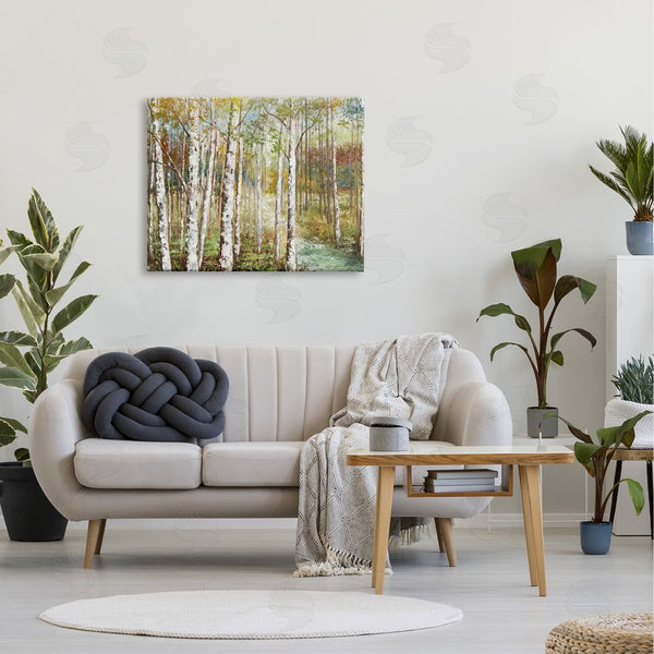 Stupell Industries Nan | Birch Orchard Grove Hiking Path Passage Impressionist Painting Wall Art
