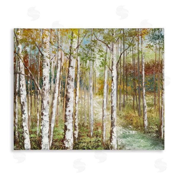 stupell industries Nan | Birch Orchard Grove Hiking Path Passage Impressionist Painting Wall Art