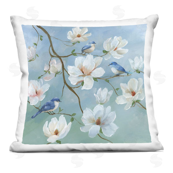 stupell industries Nan | Birds Blooms And Branches Printed Throw Pillow