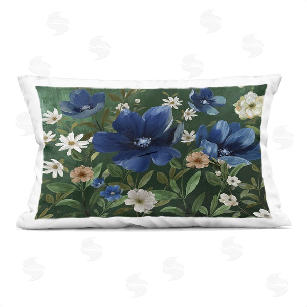 stupell industries Nan | Blooming Blue Flowers in Nature Printed Throw Pillow