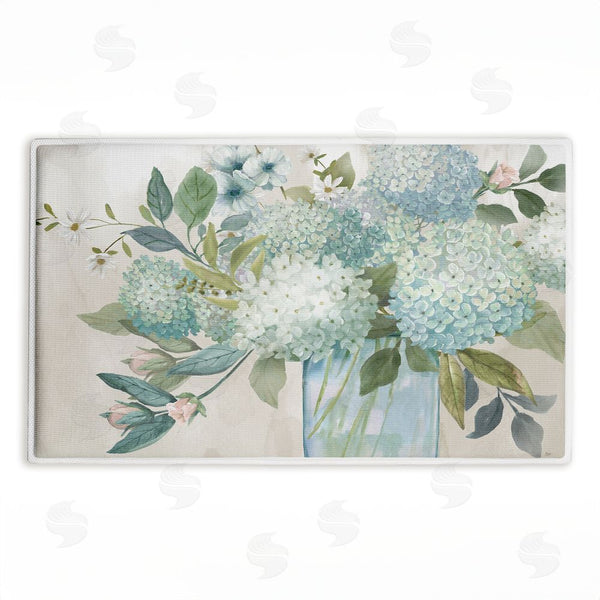 stupell industries Nan | Blue Hydrangeas Galore Plush Bath Mat