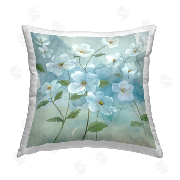 stupell industries Nan | Bountiful White Flowers Printed Throw Pillow