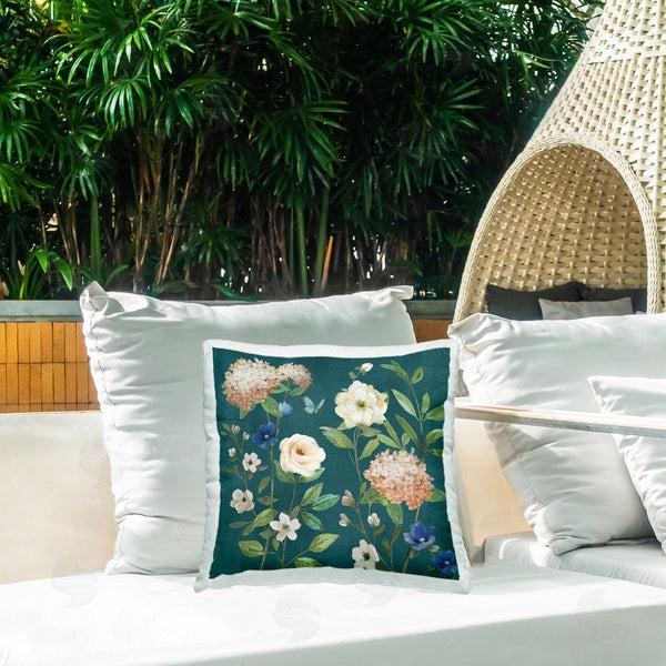 Stupell Industries Nan | Bright Garden Blooms On Green Printed Throw Pillow