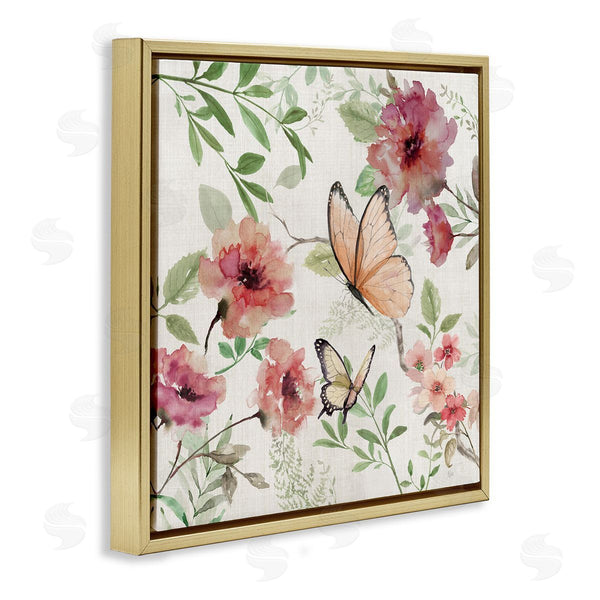 Stupell Industries Nan | Butterflies Over Wild Cottage Flowers
