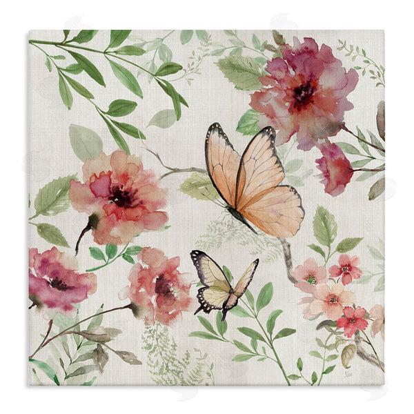 stupell industries Nan | Butterflies over Wild Cottage Flowers