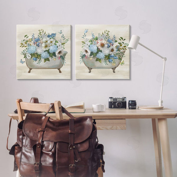 Stupell Industries Nan | Butterfly Hydrangea Bathtub Wall Art