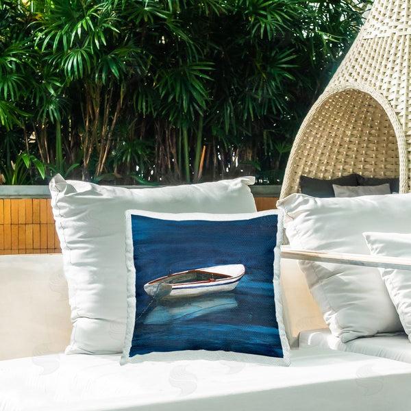 Stupell Industries Nan | Calm Floating Boat Printed Throw Pillow
