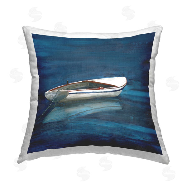 stupell industries Nan | Calm Floating Boat Printed Throw Pillow