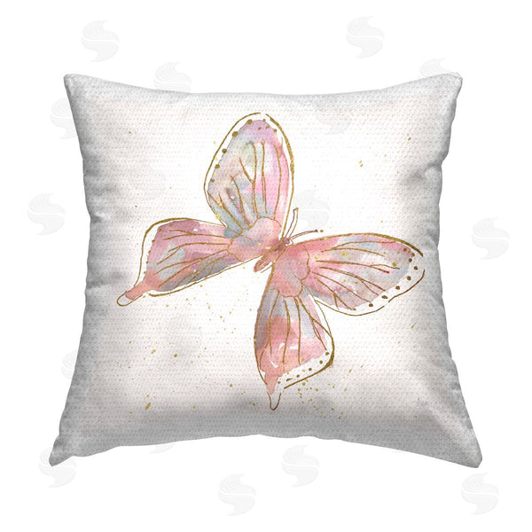 Stupell Industries Nan | Casual Pink Monarch Butterfly Printed Throw Pillow