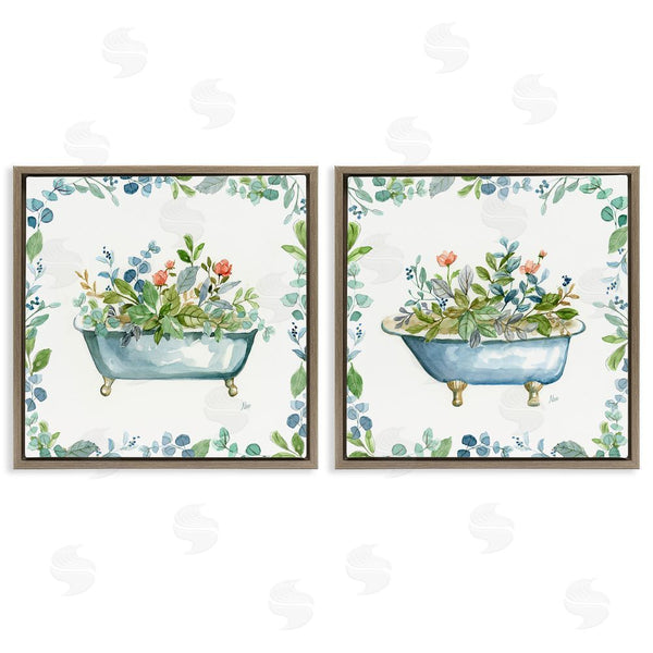 Stupell Industries Nan | Charming Flower Filled Tub Wall Art