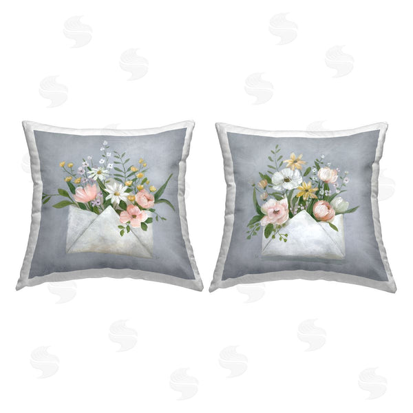 stupell industries Nan | Cottage Wildflowers Mail Printed Throw Pillow Set