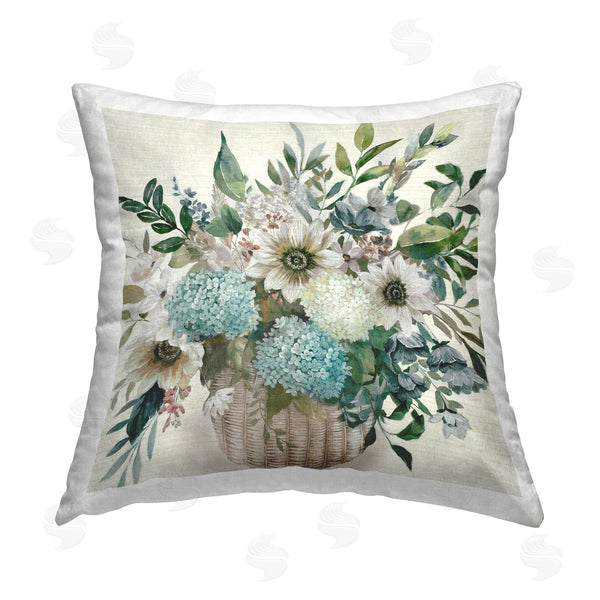 stupell industries Nan | Country Basket of Flowers Printed Throw Pillow