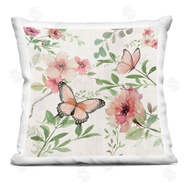 stupell industries Nan | Country Cottage Florals in Pink Printed Throw Pillow