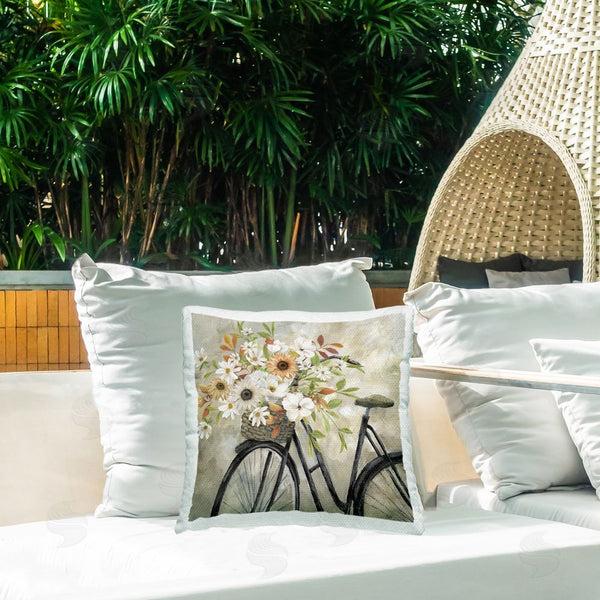 Stupell Industries Nan | Country Floral Bicycle Printed Throw Pillow
