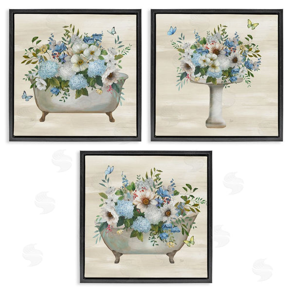 Stupell Industries Nan | Country Flower Bathroom Wall Art
