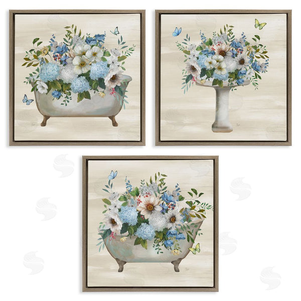 Stupell Industries Nan | Country Flower Bathroom Wall Art