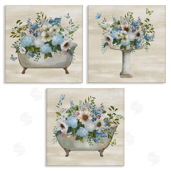 stupell industries Nan | Country Flower Bathroom Wall Art