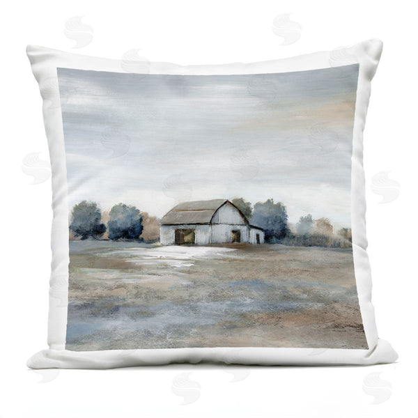 Stupell Industries Nan | Countryside Nature Field Barn Printed Throw Pillow