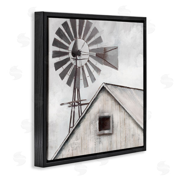 Stupell Industries Nan | Countryside Windmill Dark Cloudy Sky Rural Barn Wall Art