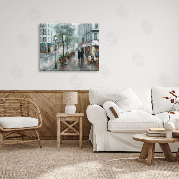 Stupell Industries Nan | Couple Walking Through Traditional Rainy City Architecture Wall Art