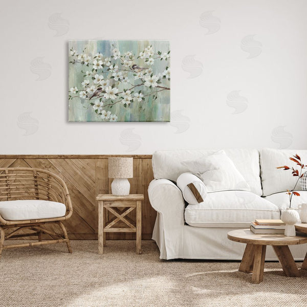 Stupell Industries Nan | Delicate Cherry Blossom Flowers Perched Birds Classic Painting Wall Art