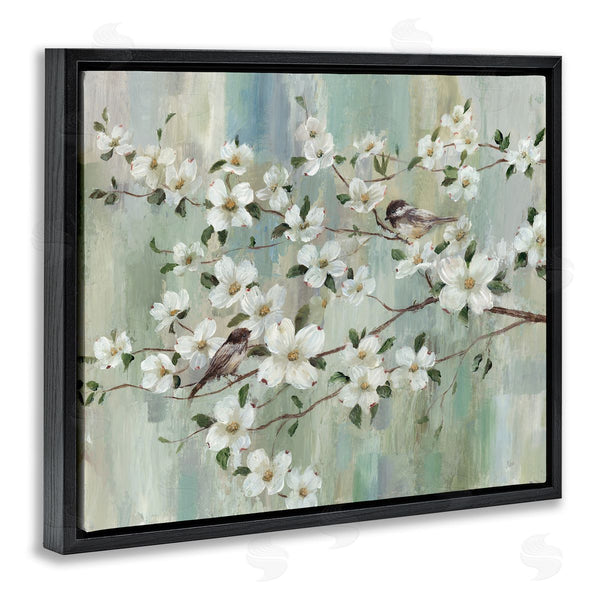 Stupell Industries Nan | Delicate Cherry Blossom Flowers Perched Birds Classic Painting Wall Art