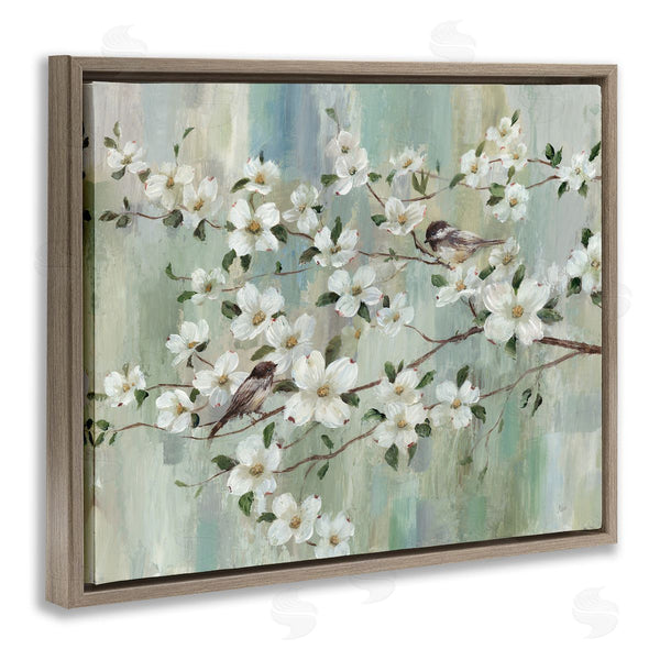 Stupell Industries Nan | Delicate Cherry Blossom Flowers Perched Birds Classic Painting Wall Art