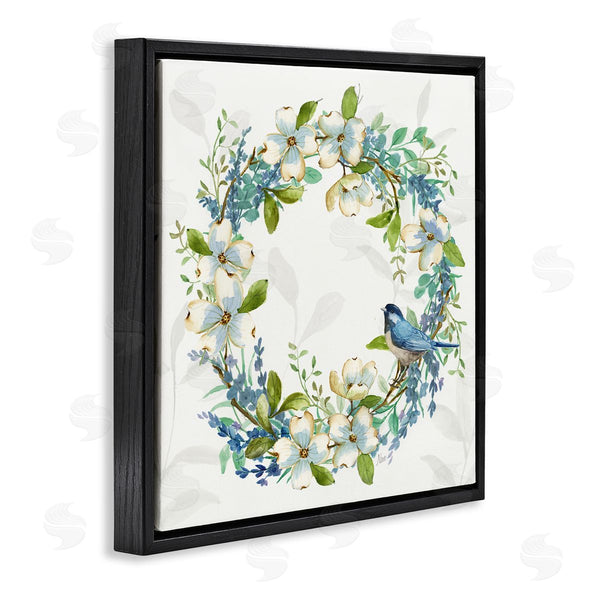 Stupell Industries Nan | Dogwood Wreath & Bluebirds Wall Art