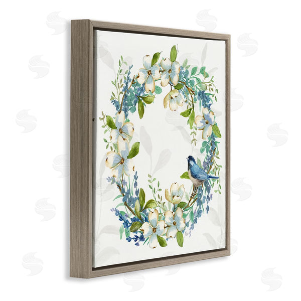 Stupell Industries Nan | Dogwood Wreath & Bluebirds Wall Art