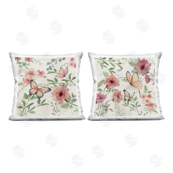 stupell industries Nan | Elegant Garden Flowers & Butterflies Printed Throw Pillow Set