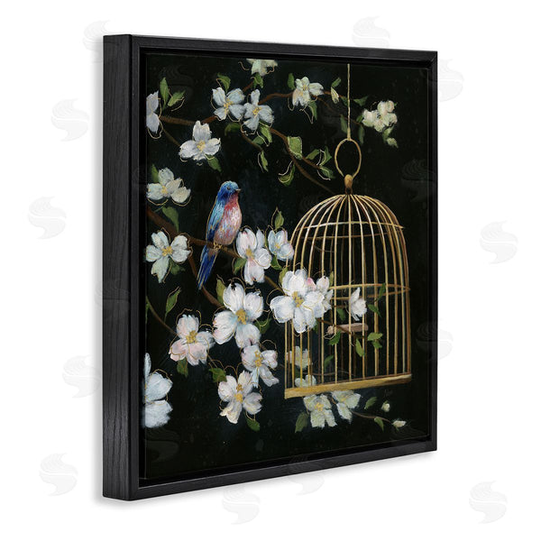 Stupell Industries Nan | Evening Song Birdcage Over Black