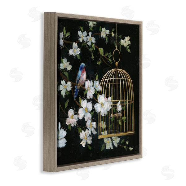 Stupell Industries Nan | Evening Song Birdcage Over Black