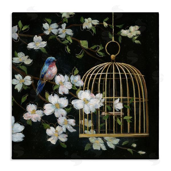 stupell industries Nan | Evening Song Birdcage over Black