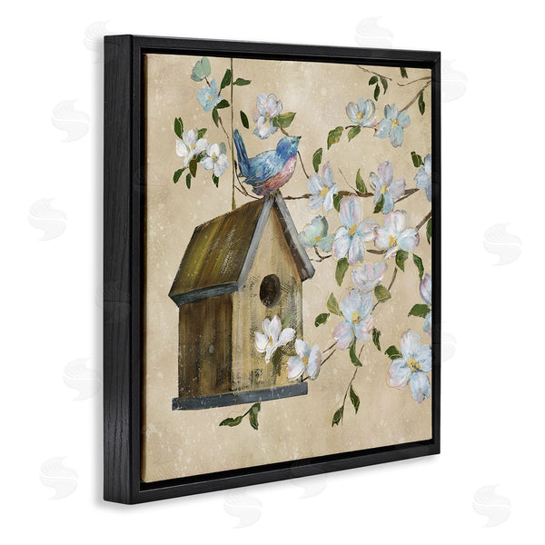 Stupell Industries Nan | Evening Song Birdhouse Over Beige