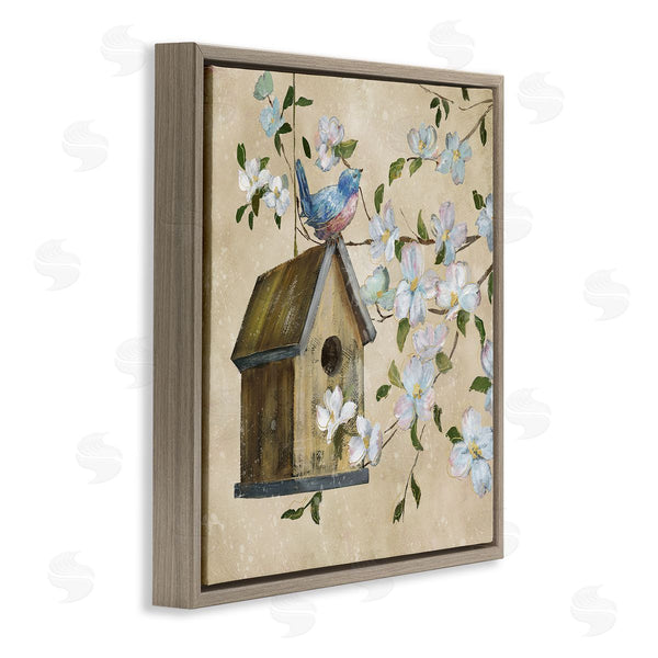 Stupell Industries Nan | Evening Song Birdhouse Over Beige