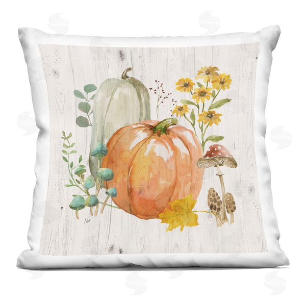 stupell industries Nan | Festive Pumpkins with Florals Printed Throw Pillow