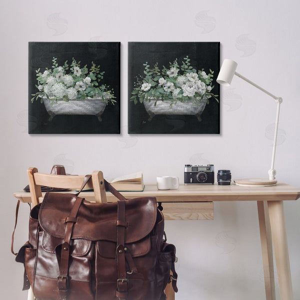 Stupell Industries Nan | Filled White Floral Soaking Tub Wall Art