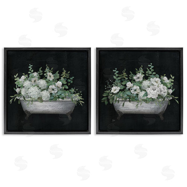 Stupell Industries Nan | Filled White Floral Soaking Tub Wall Art