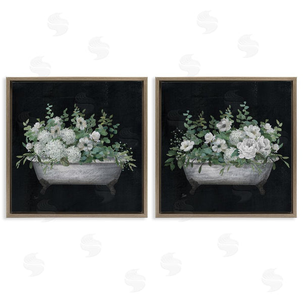 Stupell Industries Nan | Filled White Floral Soaking Tub Wall Art