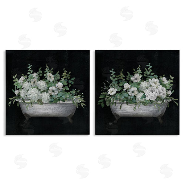 stupell industries Nan | Filled White Floral Soaking Tub Wall Art