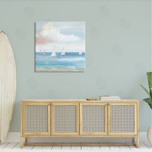 Stupell Industries Nan | Floating Sailboats Calm Ocean Tide Wall Art