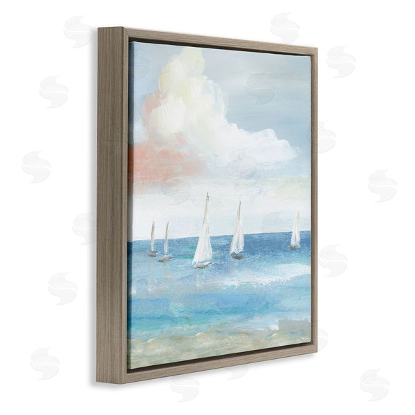 Stupell Industries Nan | Floating Sailboats Calm Ocean Tide Wall Art