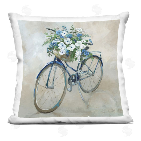 stupell industries Nan | Floral Bike Basket Bouquet Printed Throw Pillow