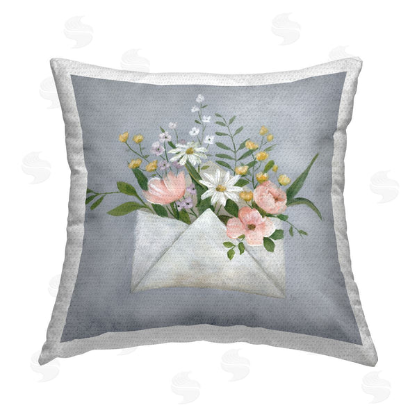Stupell Industries Nan | Floral Blooms Envelope Printed Throw Pillow